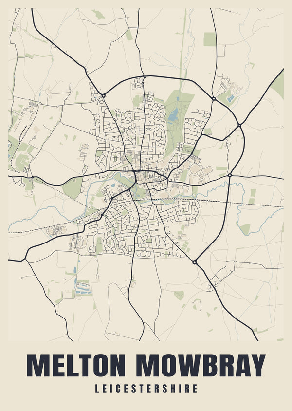 Melton Mowbray Street Map Poster