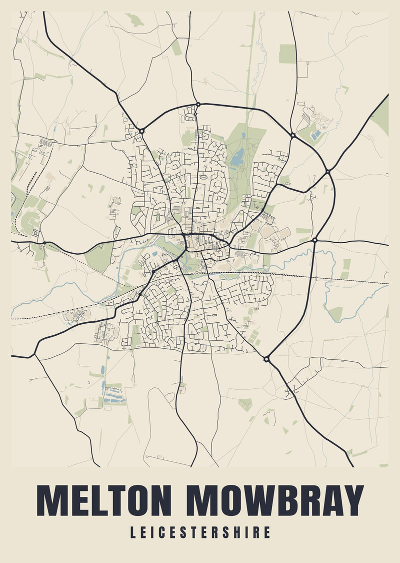 Melton Mowbray Street Map Poster