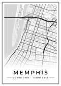 Street map poster of downtown Memphis, Tennessee