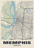 Street map poster of Memphis, Tennessee