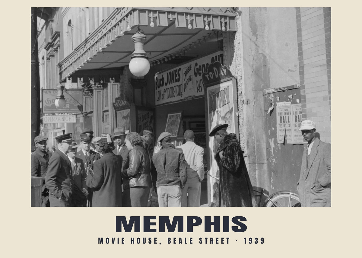 Movie house, Beale Street, Memphis — Historic photograph print, 1939