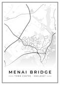 Street map poster of Menai Bridge town centre, Anglesey