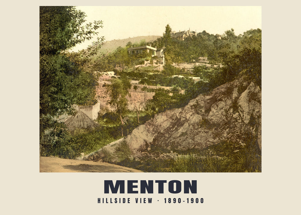 Hillside View, Menton — 1890–1900 · Vintage photochrom print