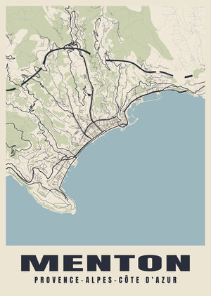 Menton Street Map Poster