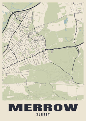 Merrow Street Map Poster