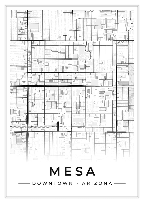 Mesa Downtown Street Map Poster