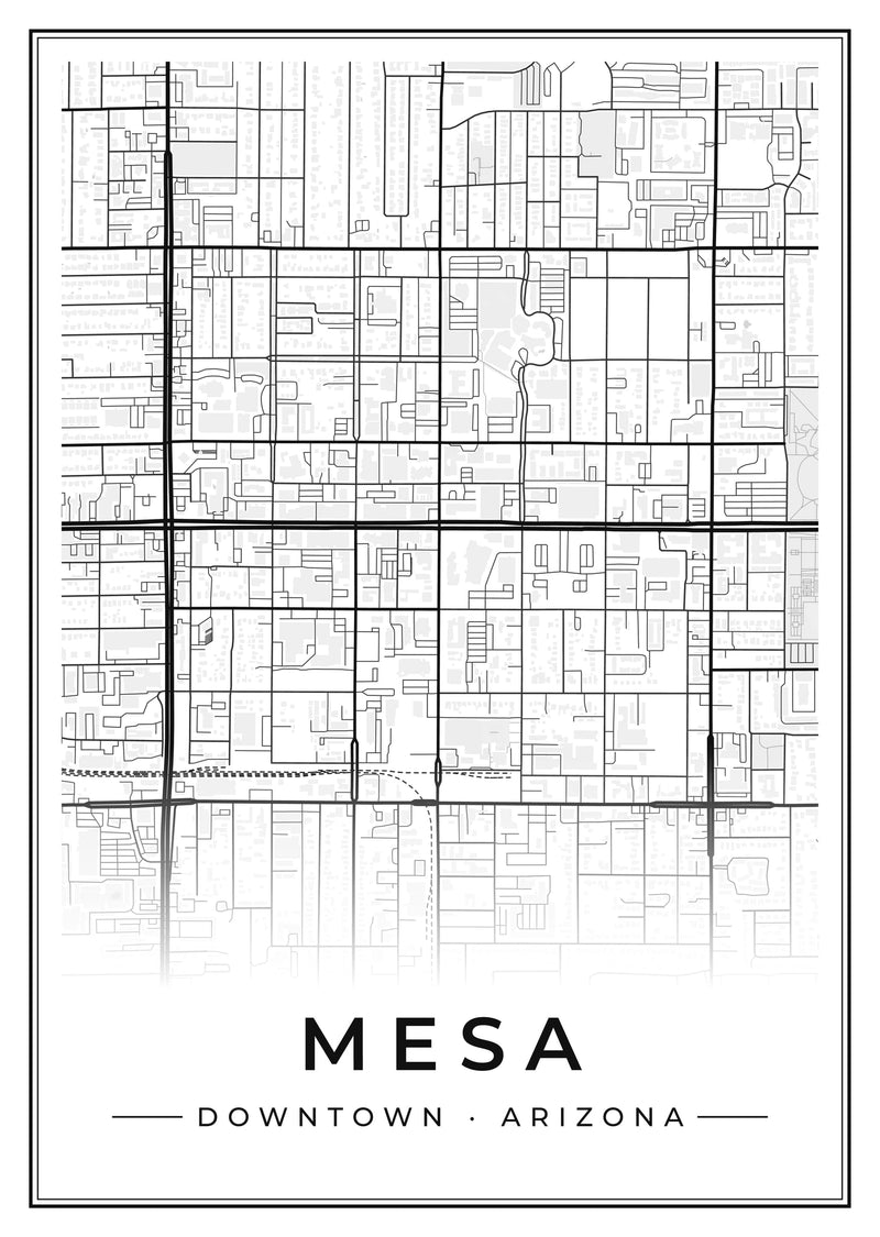 Mesa Downtown Street Map Poster