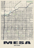Street map poster of Mesa, Arizona