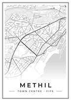 Street map poster of Methil town centre, Fife
