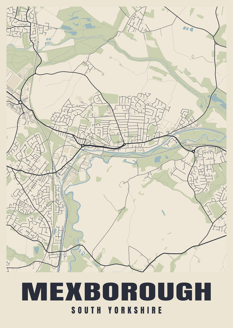 Mexborough Street Map Poster
