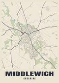 Street map poster of Middlewich, Cheshire