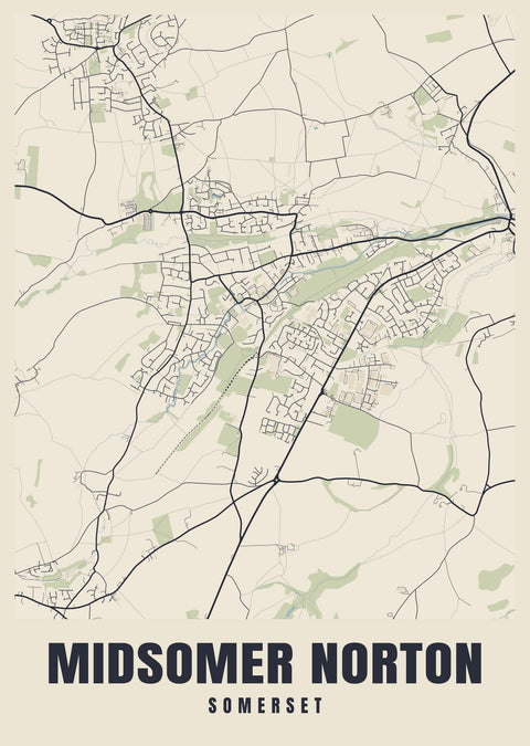 Midsomer Norton Street Map Poster