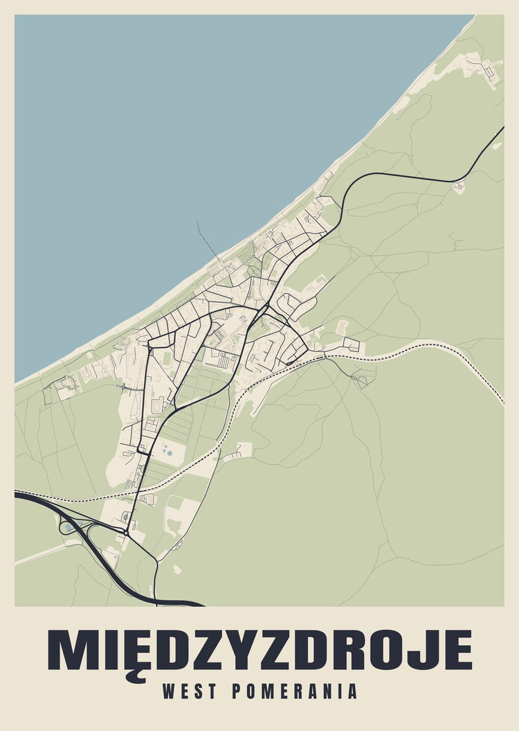 Międzyzdroje Street Map Poster