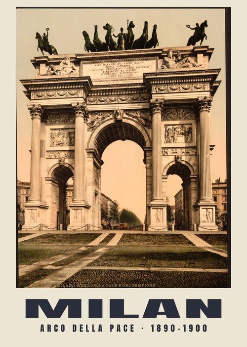 Arco della Pace, Milan, 1890–1900 heritage photograph