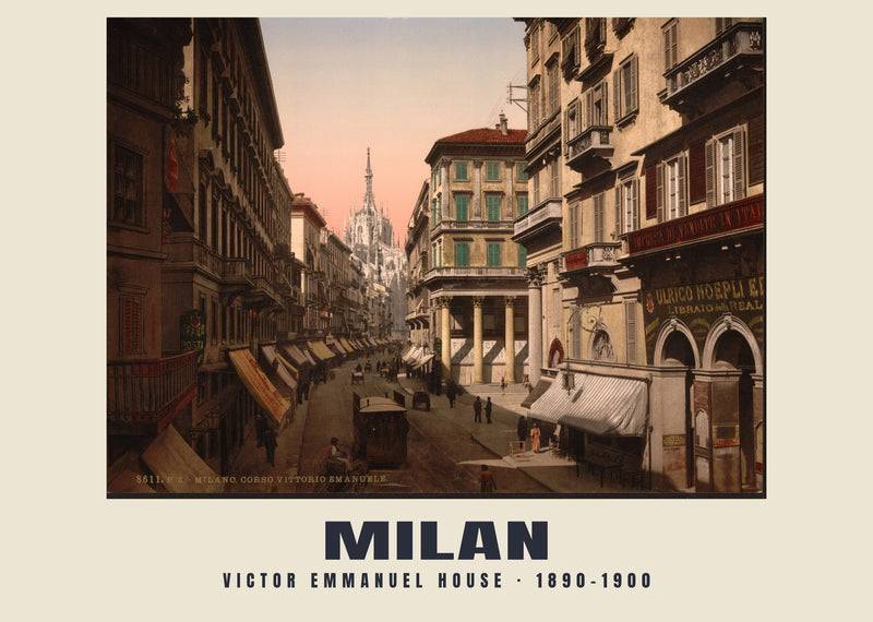 Victor Emmanuel House, Milan — 1890–1900 · Vintage photochrom print