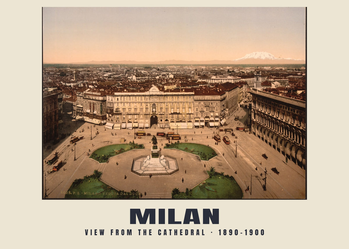 View from the Cathedral, Milan, 1890–1900 heritage photograph