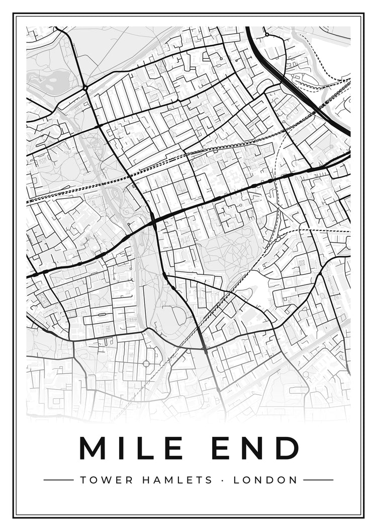 Mile End Street Map Poster