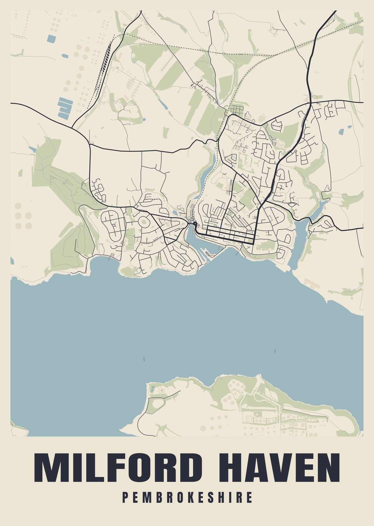 Street map poster of Milford Haven, Pembrokeshire