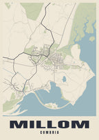 Street map poster of Millom, Cumbria