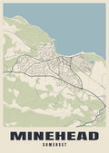 Street map poster of Minehead, Somerset