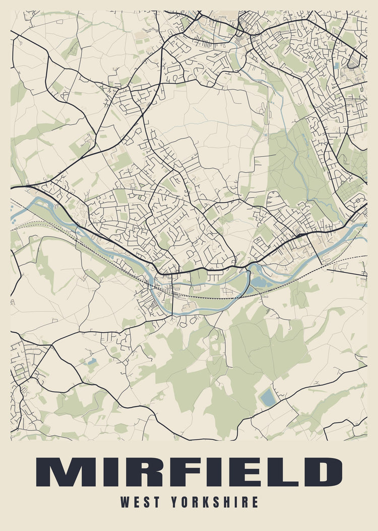 Mirfield Street Map Poster
