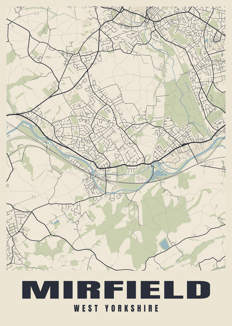 Mirfield Street Map Poster