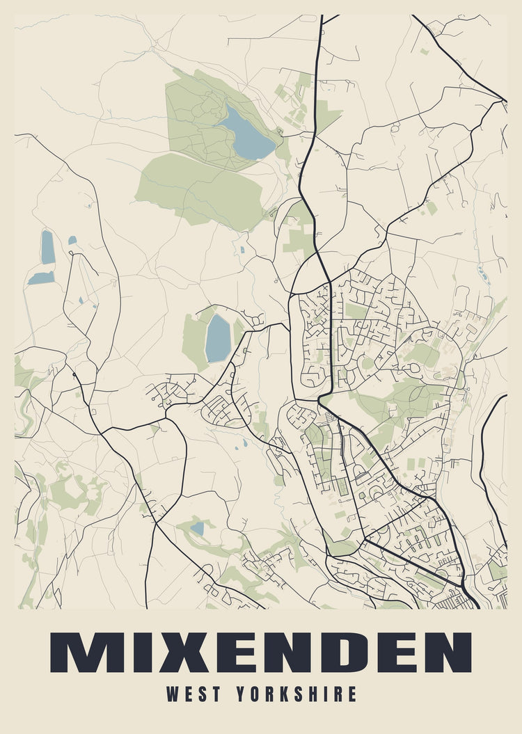 Mixenden Street Map Poster