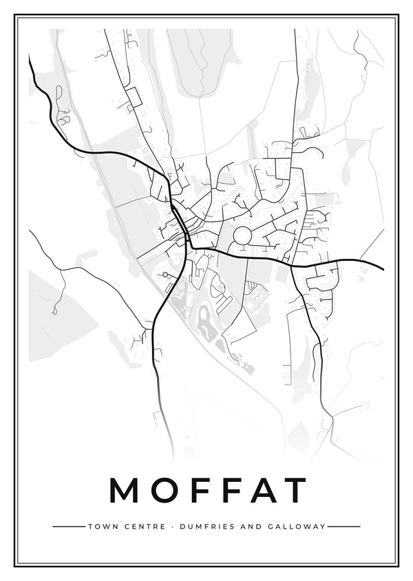 Moffat Town Centre Street Map Poster