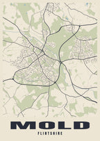 Street map poster of Mold, Flintshire