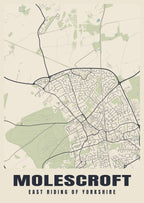 Street map poster of Molescroft, East Riding of Yorkshire