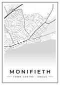 Street map poster of Monifieth town centre, Angus