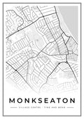Street map poster of Monkseaton village centre, Tyne and Wear