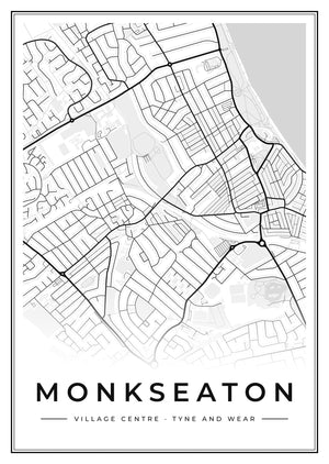 Monkseaton Village Centre Street Map Poster