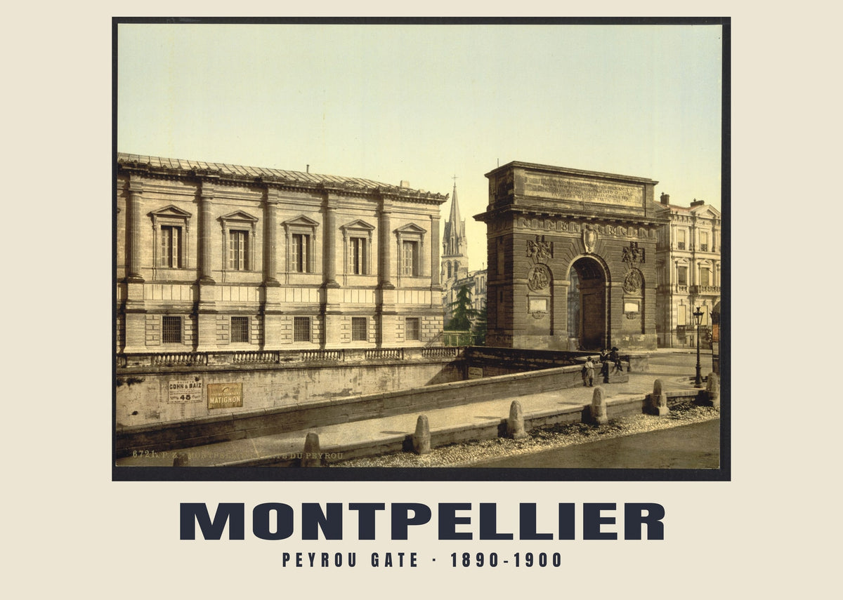 Peyrou Gate, Montpellier, 1890–1900 heritage photograph
