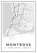 Street map poster of Montrose town centre, Angus