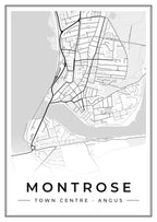 Street map poster of Montrose town centre, Angus