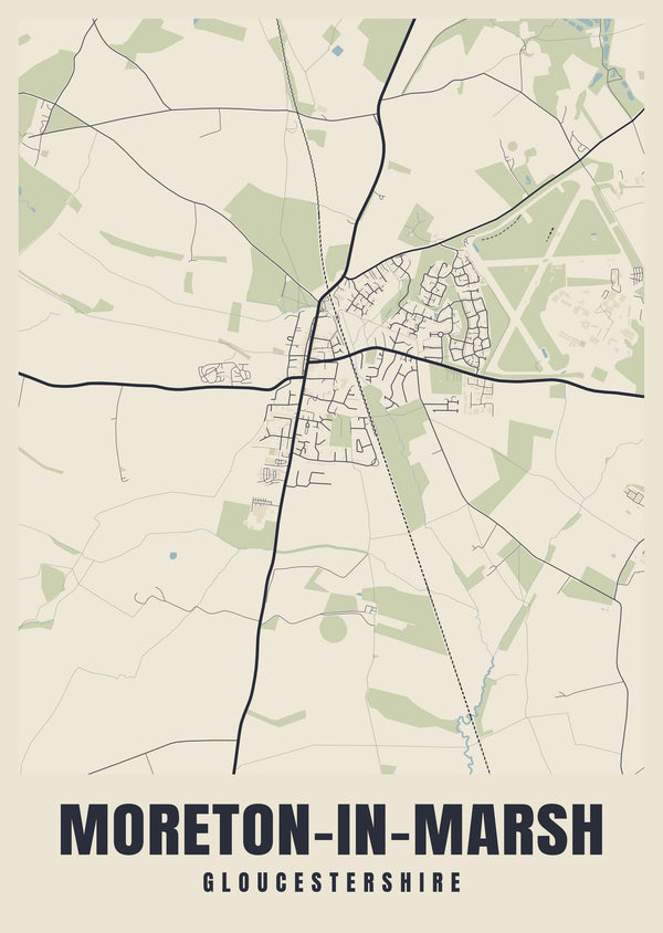 Moreton-in-Marsh Street Map Poster