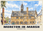 Redesdale Hall, Moreton-in-Marsh poster, English Watercolour style