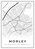 Street map poster of Morley town centre, West Yorkshire