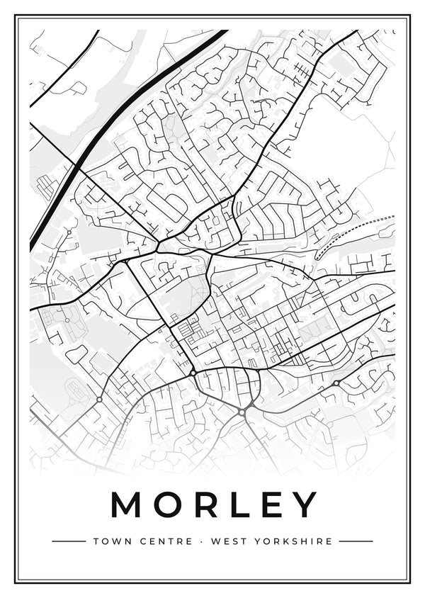 Morley Town Centre Street Map Poster