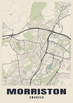 Street map poster of Morriston, Swansea