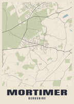 Street map poster of Mortimer, Berkshire