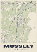 Street map poster of Mossley, Greater Manchester