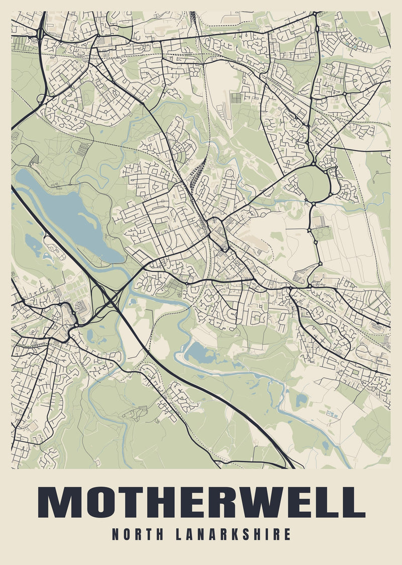 Motherwell Street Map Poster