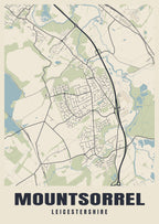 Street map poster of Mountsorrel, Leicestershire