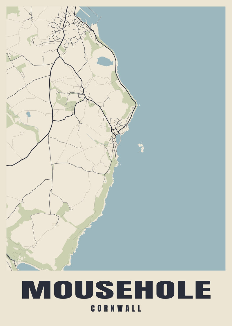 Mousehole Street Map Poster