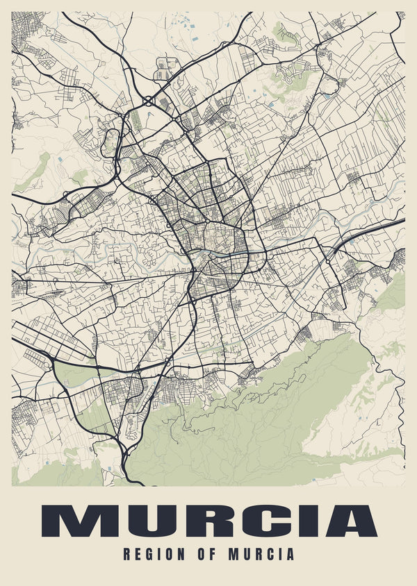 Murcia Street Map Poster