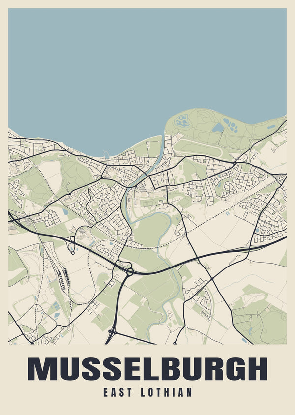 Musselburgh Street Map Poster