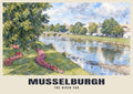 The River Esk, Musselburgh poster, English Watercolour style