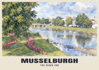 The River Esk, Musselburgh poster, English Watercolour style